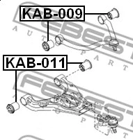 KAB-009 FEBEST Подвеска, рычаг независимой подвески колеса (фото 2)