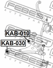 KAB-030 FEBEST Подвеска, рычаг независимой подвески колеса (фото 2)
