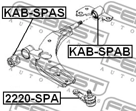 KAB-SPAS FEBEST Подвеска, рычаг независимой подвески колеса (фото 2)
