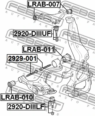 LRAB-007 FEBEST Подвеска, рычаг независимой подвески колеса (фото 2)