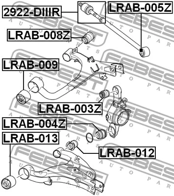 LRAB-008Z FEBEST Подвеска, рычаг независимой подвески колеса (фото 2)