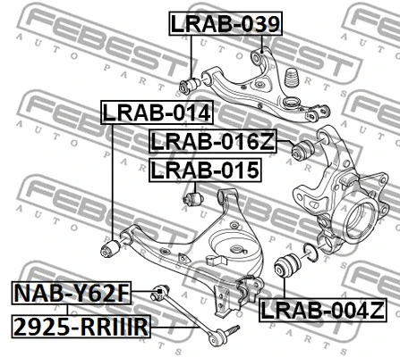 LRAB-014 FEBEST Подвеска, рычаг независимой подвески колеса (фото 2)