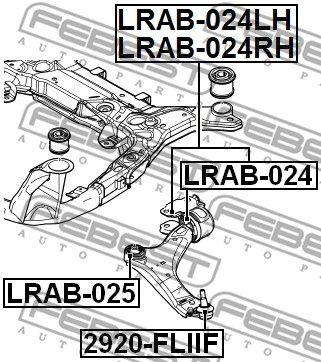 LRAB-024RH FEBEST Подвеска, рычаг независимой подвески колеса (фото 2)