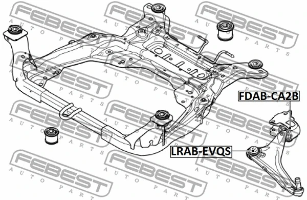 LRAB-EVQS FEBEST Подвеска, рычаг независимой подвески колеса (фото 2)
