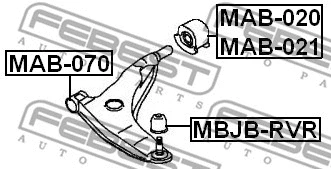 MAB-020 FEBEST Подвеска, рычаг независимой подвески колеса (фото 2)