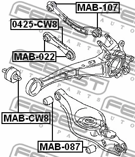 MAB-022 FEBEST Подвеска, рычаг независимой подвески колеса (фото 2)