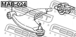 MAB-024 FEBEST Подвеска, рычаг независимой подвески колеса (фото 1)
