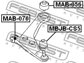 MAB-056 FEBEST Подвеска, рычаг независимой подвески колеса (фото 2)