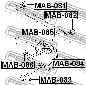 MAB-083 FEBEST Подвеска, рычаг независимой подвески колеса (фото 2)