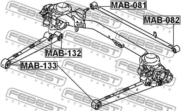 MAB-132 FEBEST Подвеска, рычаг независимой подвески колеса (фото 2)
