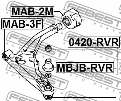 MAB-3F FEBEST Подвеска, рычаг независимой подвески колеса (фото 2)