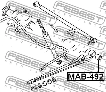 MAB-492 FEBEST Подвеска, рычаг независимой подвески колеса (фото 2)