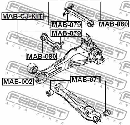 MAB-CJ-KIT FEBEST Подвеска, рычаг независимой подвески колеса (фото 2)