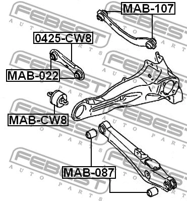 MAB-CW8 FEBEST Подвеска, рычаг независимой подвески колеса (фото 2)
