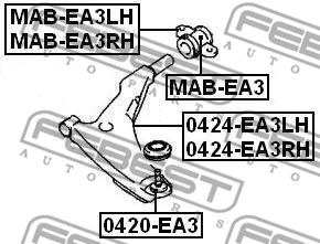 MAB-EA3 FEBEST Подвеска, рычаг независимой подвески колеса (фото 2)