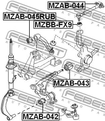 MZAB-045RUB FEBEST Подвеска, рычаг независимой подвески колеса (фото 2)