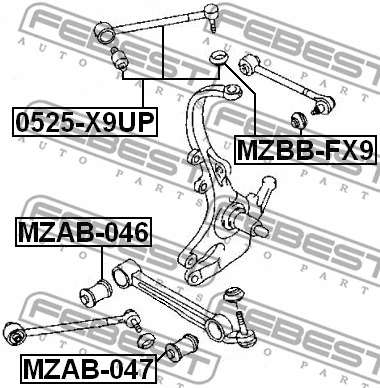 MZAB-047 FEBEST Подвеска, рычаг независимой подвески колеса (фото 2)