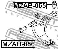 MZAB-055 FEBEST Подвеска, рычаг независимой подвески колеса (фото 2)