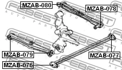 MZAB-076 FEBEST Подвеска, рычаг независимой подвески колеса (фото 2)