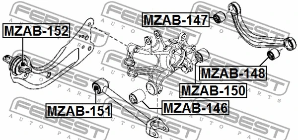 MZAB-147 FEBEST Подвеска, рычаг независимой подвески колеса (фото 2)
