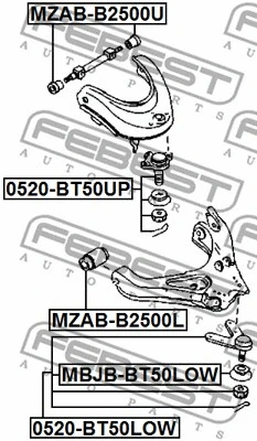 MZAB-B2500U FEBEST Подвеска, рычаг независимой подвески колеса (фото 2)