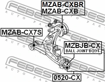 MZAB-CX7S FEBEST Подвеска, рычаг независимой подвески колеса (фото 2)