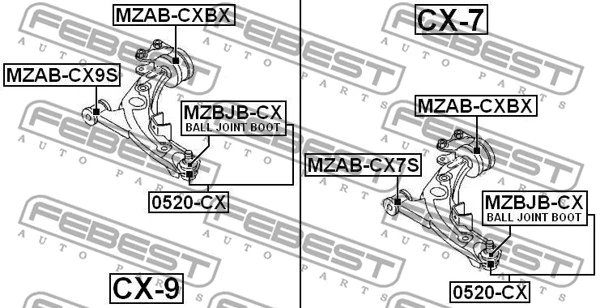 MZAB-CXBX FEBEST Подвеска, рычаг независимой подвески колеса (фото 2)