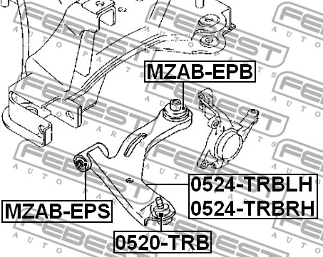 MZAB-EPS FEBEST Подвеска, рычаг независимой подвески колеса (фото 2)