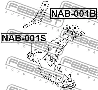 NAB-001B FEBEST Подвеска, рычаг независимой подвески колеса (фото 2)