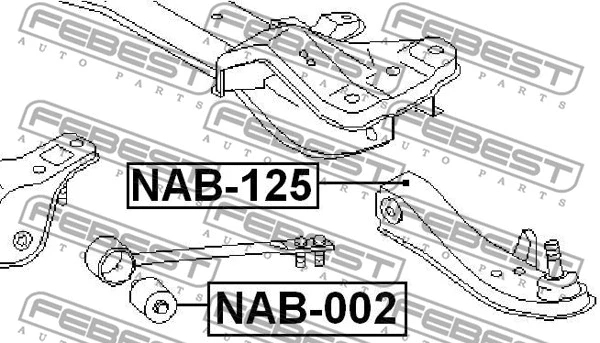 NAB-002 FEBEST Подвеска, рычаг независимой подвески колеса (фото 2)