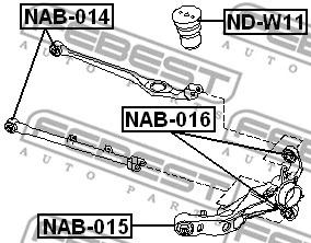 NAB-016 FEBEST Подвеска, рычаг независимой подвески колеса (фото 2)