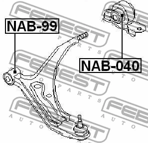 NAB-040 FEBEST Подвеска, рычаг независимой подвески колеса (фото 2)