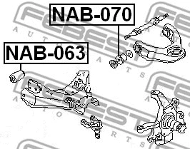 NAB-063 FEBEST Подвеска, рычаг независимой подвески колеса (фото 2)