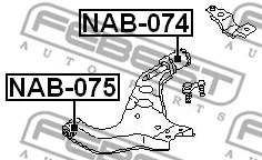 NAB-074 FEBEST Подвеска, рычаг независимой подвески колеса (фото 2)