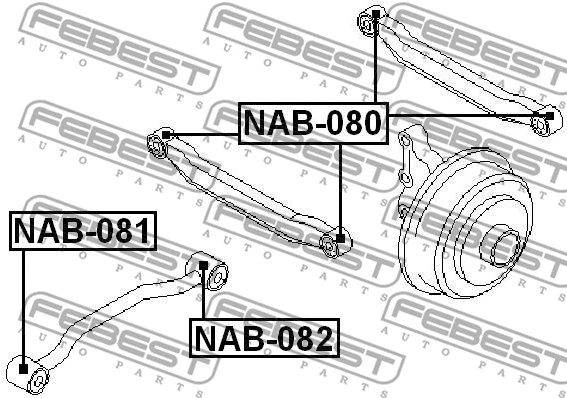 NAB-082 FEBEST Подвеска, рычаг независимой подвески колеса (фото 2)