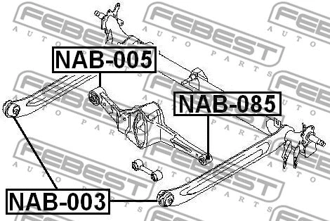 NAB-085 FEBEST Подвеска, рычаг независимой подвески колеса (фото 2)