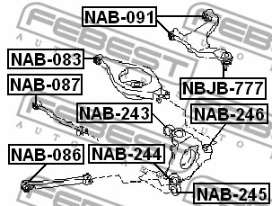 NAB-091 FEBEST Подвеска, рычаг независимой подвески колеса (фото 2)
