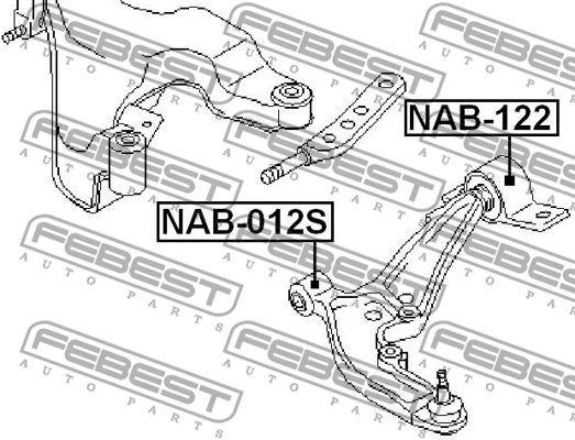 NAB-122 FEBEST Подвеска, рычаг независимой подвески колеса (фото 2)