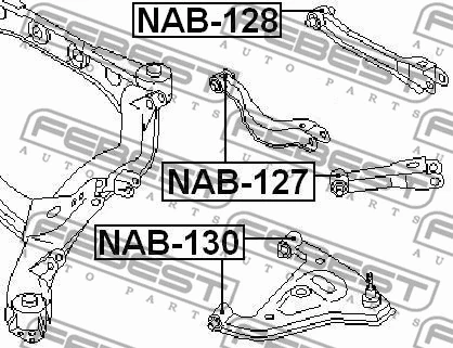 NAB-127 FEBEST Подвеска, рычаг независимой подвески колеса (фото 2)