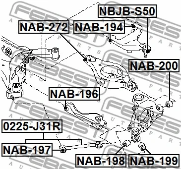 NAB-194 FEBEST Подвеска, рычаг независимой подвески колеса (фото 2)