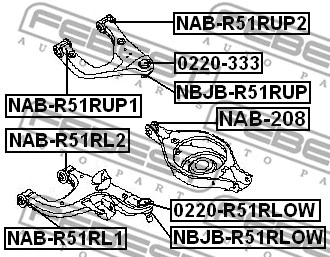 NAB-208 FEBEST Подвеска, рычаг независимой подвески колеса (фото 2)
