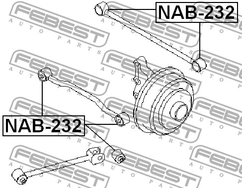 NAB-232 FEBEST Подвеска, рычаг независимой подвески колеса (фото 2)