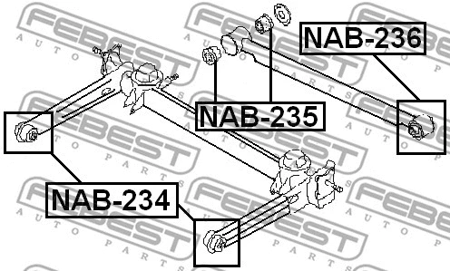 NAB-236 FEBEST Подвеска, рычаг независимой подвески колеса (фото 2)