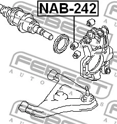 NAB-242 FEBEST Подвеска, рычаг независимой подвески колеса (фото 2)