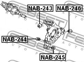 NAB-244 FEBEST Подвеска, рычаг независимой подвески колеса (фото 2)