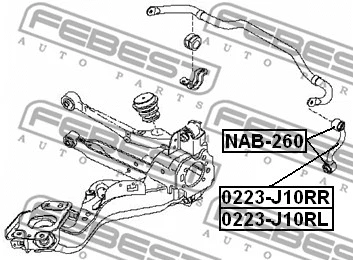 NAB-260 FEBEST Подвеска, рычаг независимой подвески колеса (фото 2)