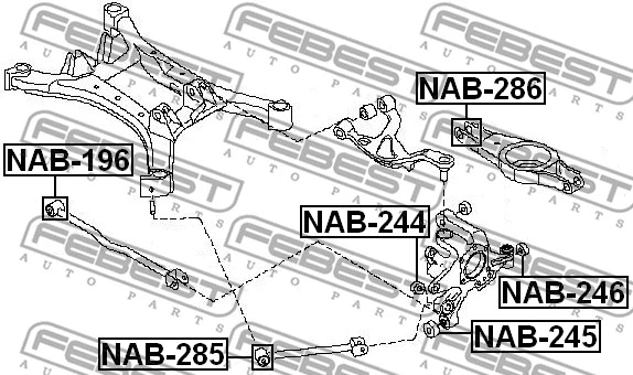NAB-286 FEBEST Подвеска, рычаг независимой подвески колеса (фото 2)