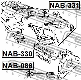 NAB-331 FEBEST Подвеска, рычаг независимой подвески колеса (фото 2)