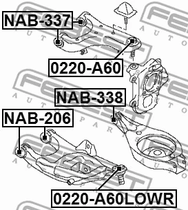 NAB-337 FEBEST Подвеска, рычаг независимой подвески колеса (фото 2)