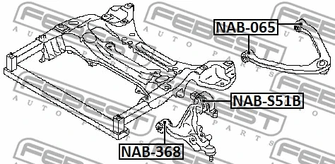NAB-368 FEBEST Подвеска, рычаг независимой подвески колеса (фото 2)